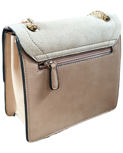 Sac à bandoulière beige et noir Caracroco