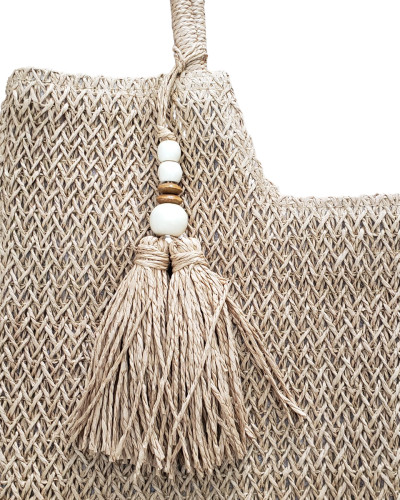 Sac cabas paille tressée camel Ginny