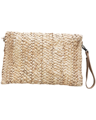 Pochette paille tressée clearance