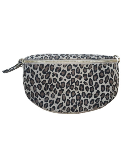 Sac banane femme moyenne cuir léopard