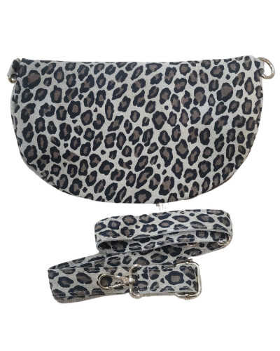 Sac banane femme moyenne cuir léopard
