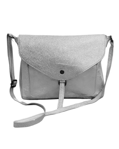 Sac à main femme bandoulière cuir metallisé Théana