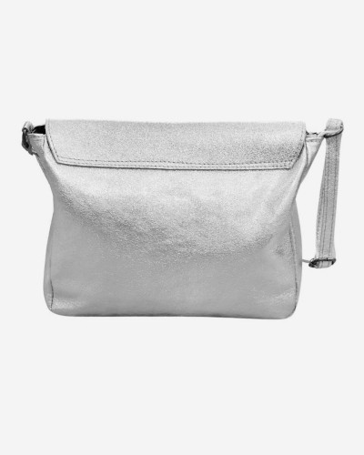 Sac à main femme bandoulière cuir metallisé Théana