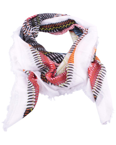 Echarpe carrée motifs ethniques multicolores Incania