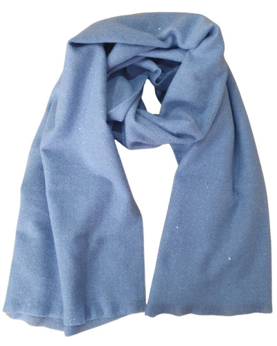 Echarpe femme unie paillettes argentées