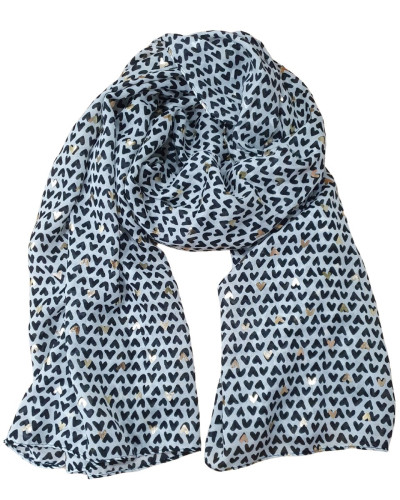 Foulard femme petits coeurs