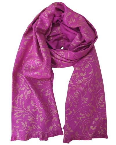 Echarpe femme feuillages dorés Anwen