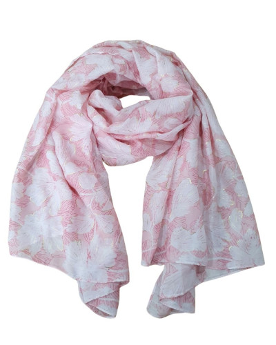 Foulard femme fleurs et dorures Céphise