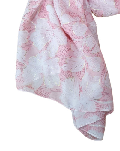 Foulard femme fleurs et dorures Céphise