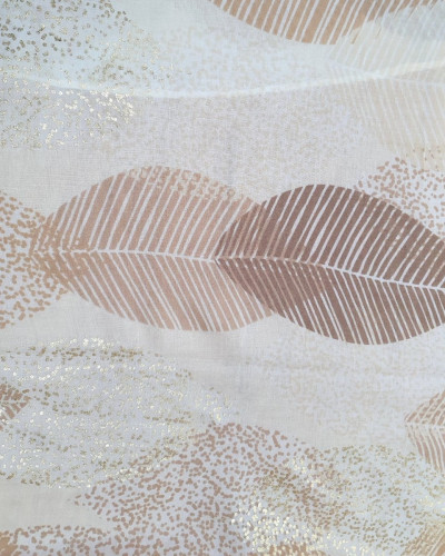 Foulard femme feuilles et dorures