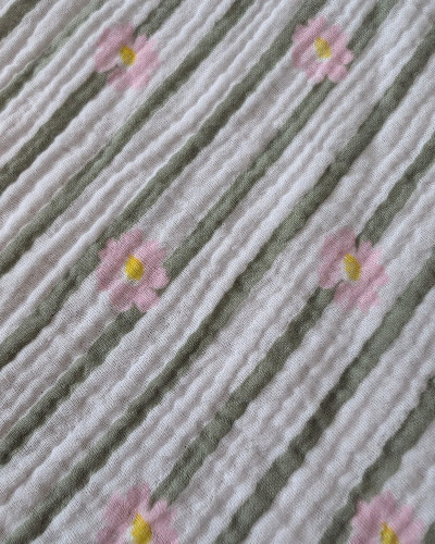 Foulard femme pointe rayures et fleurs