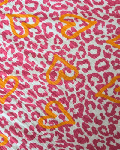 Foulard femme pointe léopard et cœur