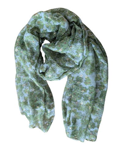 Foulard femme fleuri et dorures Cerisea
