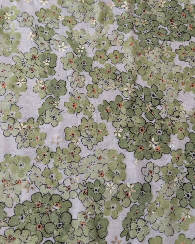 Foulard femme fleuri et dorures Cerisea