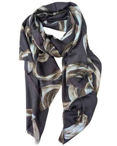 Foulard femme anneaux taupes