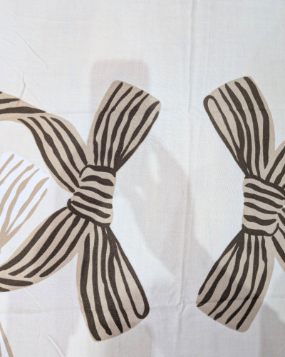 Foulard femme noeuds rayés camels