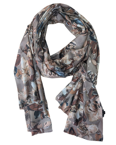 Echarpe femme fleurie et dorures Leslie