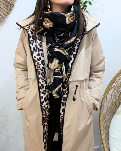 Echarpe femme fleurie et dorures Marilou