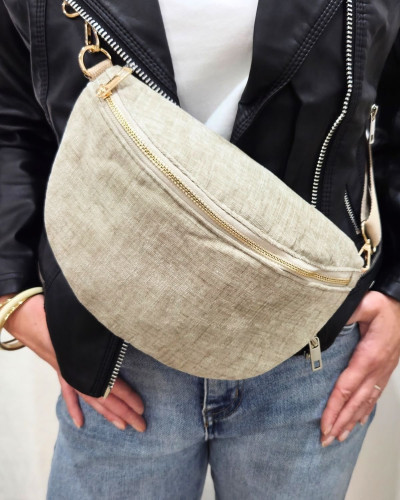 Sac banane femme velours chiné