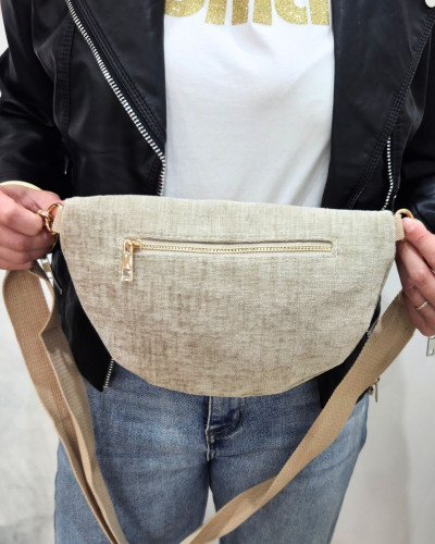 Sac banane femme velours chiné