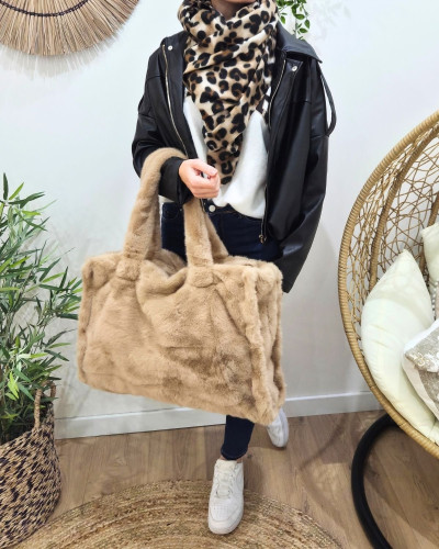 Sac cabas fourrure femme Calypso