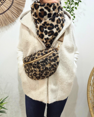 Sac banane femme moumoute léopard