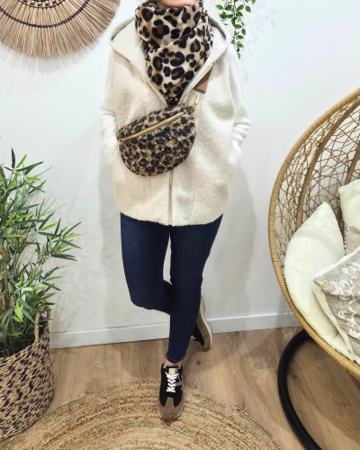 Sac banane femme moumoute léopard