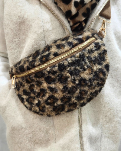 Sac banane femme moumoute léopard