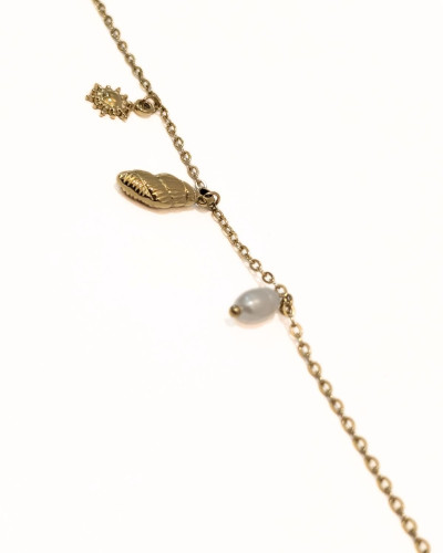 Chaine de cheville acier doré Embla