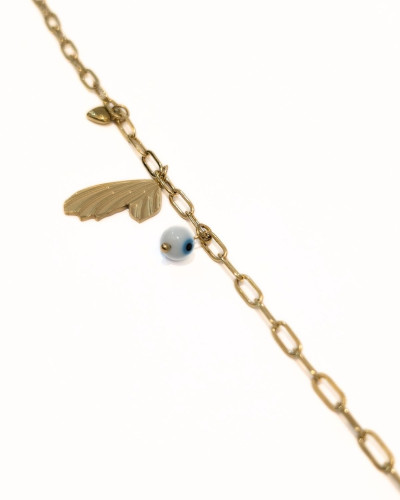 Chaine de cheville acier doré Gry