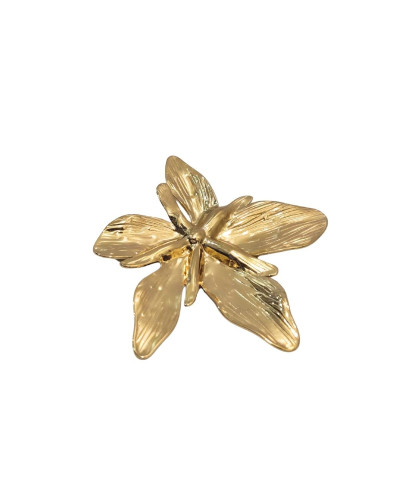 Broche acier doré fleur de lys