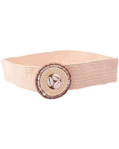 Ceinture élastique beige coquillage 