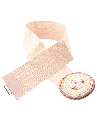 Ceinture élastique beige coquillage 