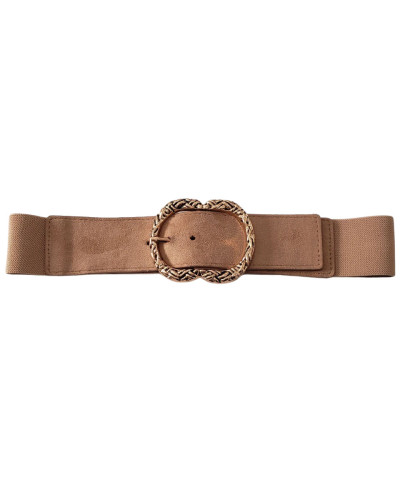 Ceinture élastique boucle ovale tressée dorée