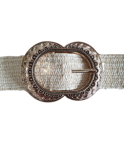 Ceinture femme paille boucle dorée Lyssandra
