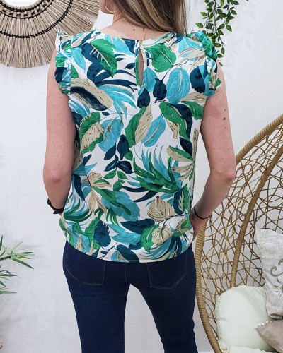 Blouse Océane vert et bleu