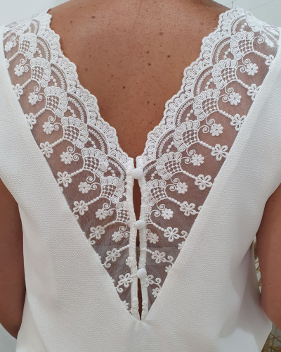 Blouse réversible Noémie blanc