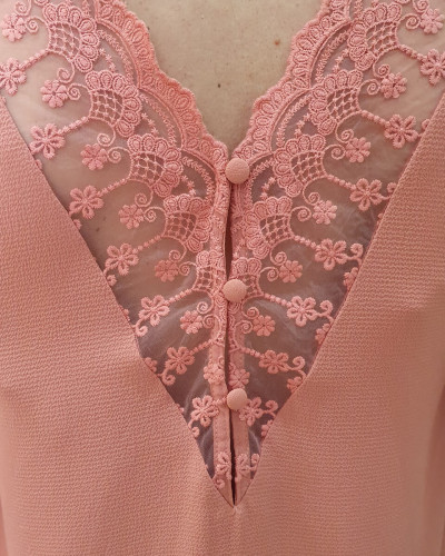 Blouse femme réversible Noémie vieux rose