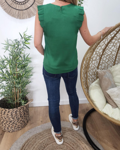 Blouse femme satinée Inaya-vert