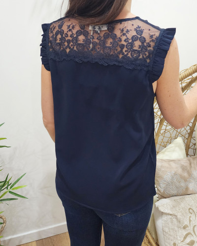 Blouse femme Luna bleu marine