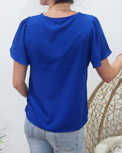 Blouse femme Emmanuelle-bleu