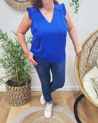 Blouse bleu roi femme outlet