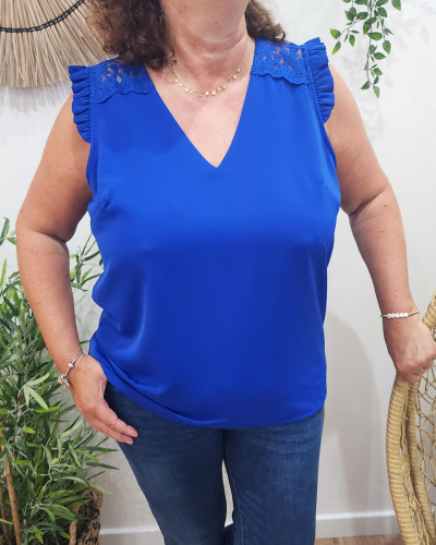 Blouse femme Luna bleu roi