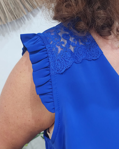 Blouse femme Luna bleu roi