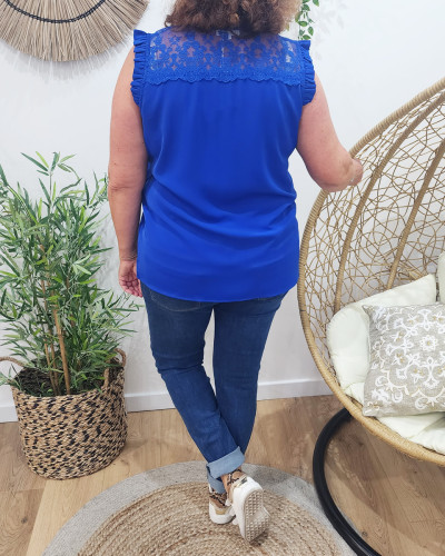 Blouse femme Luna bleu roi