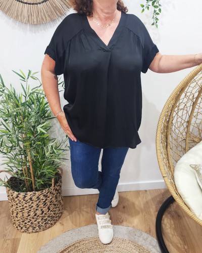 Blouse femme grande taille satinée Adriana