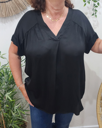 Blouse femme grande taille satinée Adriana