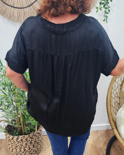 Blouse femme grande taille satinée Adriana