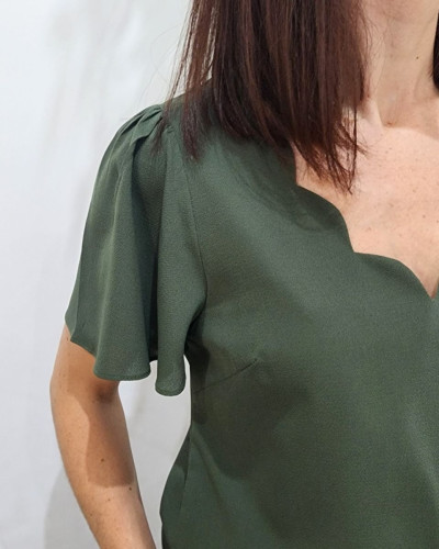 Blouse femme Emmanuelle kaki