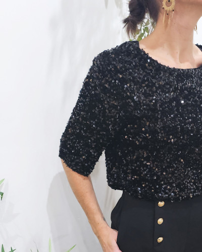 Blouse sequin femme clearance